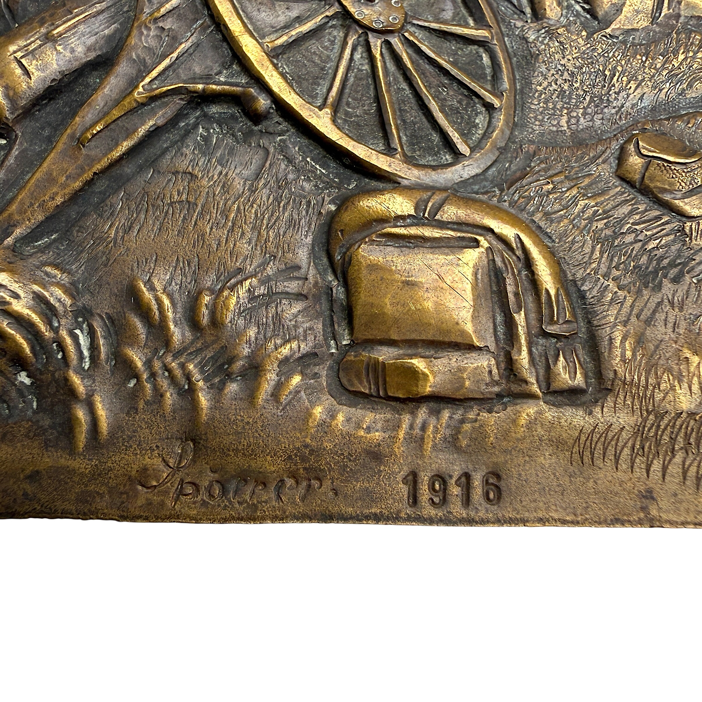 Original WW1 German Trench Art Plaque 'Ich hat einen Kameraden' – 1916