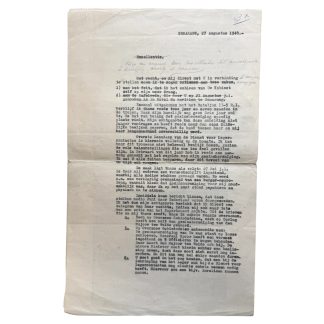 Originele getypte brief van Majoor ten Wolde aan generaal Spoor, Semarang 1948
