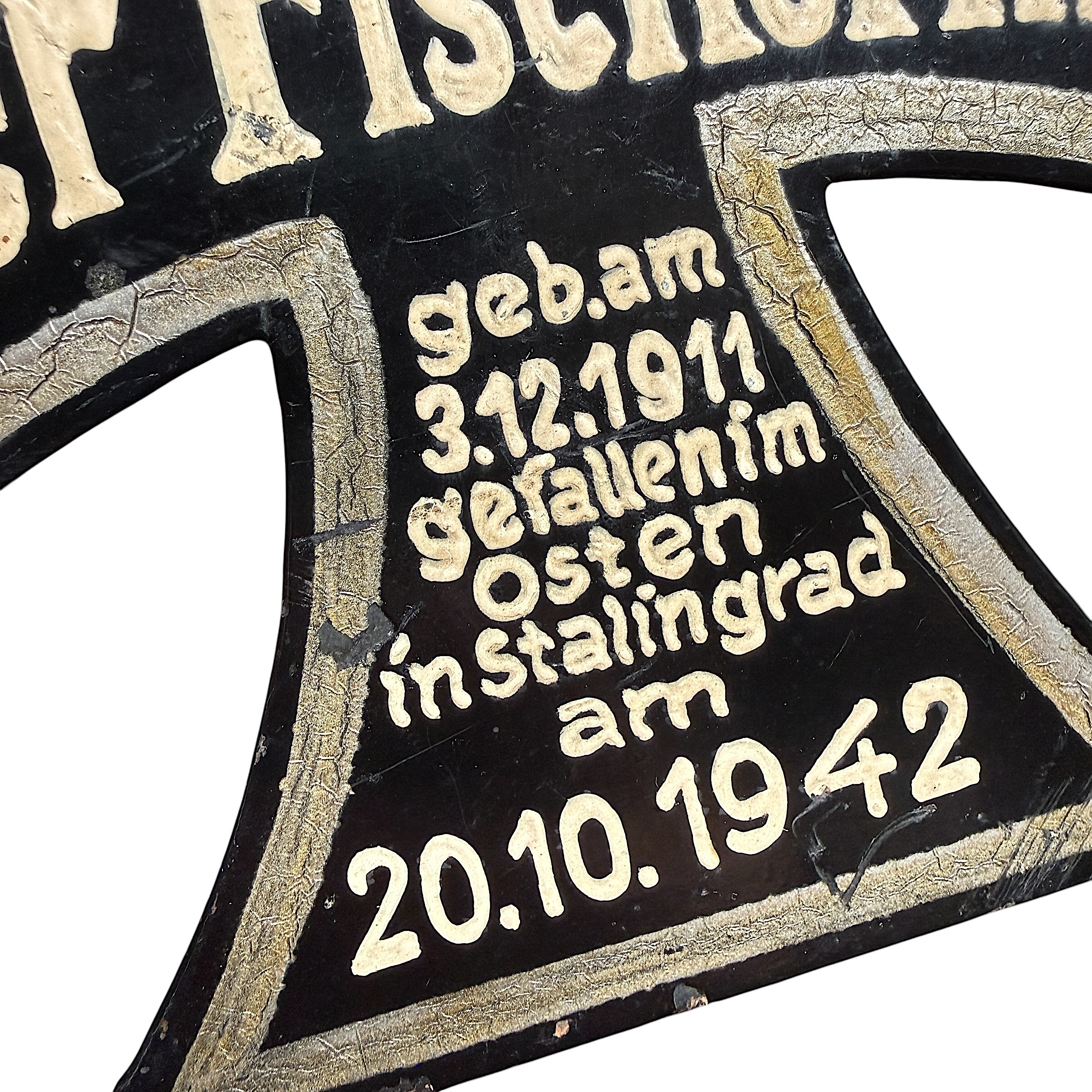 Original WWII German metal grave plaque Stalingrad 1942 - Afbeelding 3