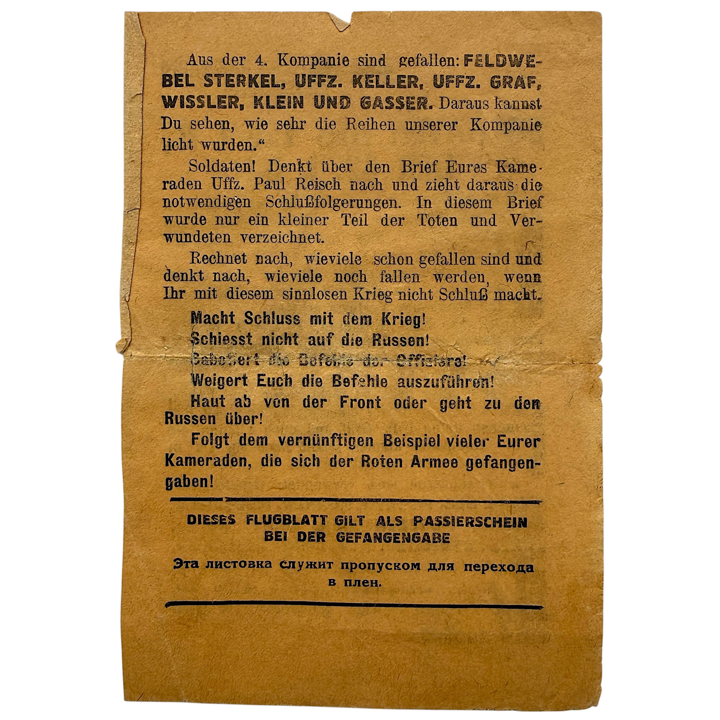 Original WWII Soviet Russian propaganda leaflet for the Infanterie-Regiment 158 - 82. Infanterie Division - Afbeelding 2