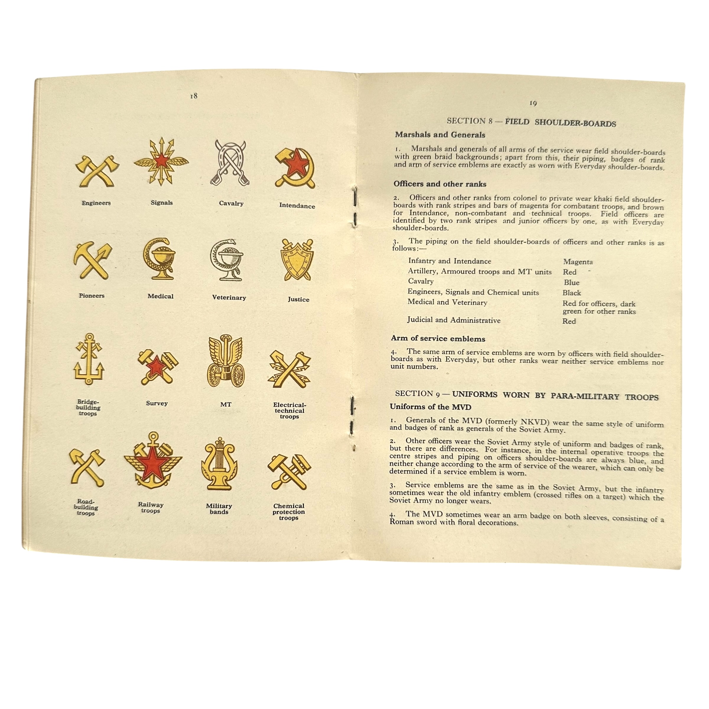 Original 1950 British War Office Restricted Booklet – The Soviet Army Uniforms and Insignia - Afbeelding 8
