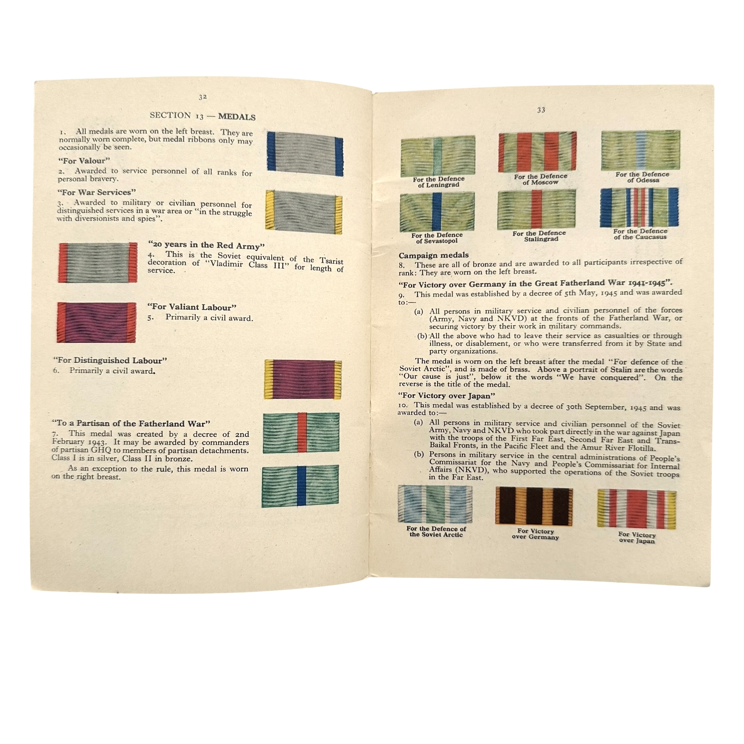 Original 1950 British War Office Restricted Booklet – The Soviet Army Uniforms and Insignia - Afbeelding 5