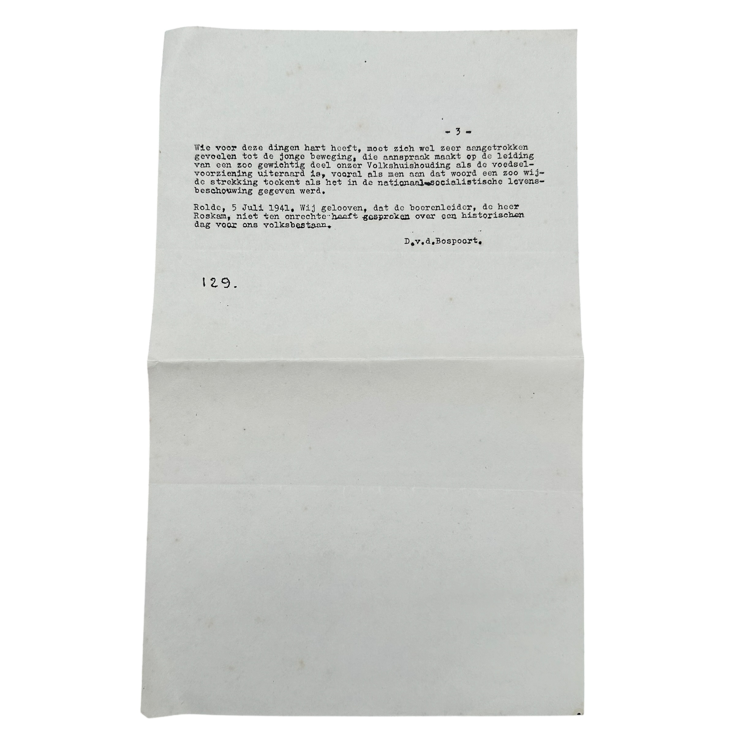 Original WWII Dutch Collaboration Document Set – Nederlandsch Agrarisch Front & Agrarisch Persnieuws 1941 - Afbeelding 8