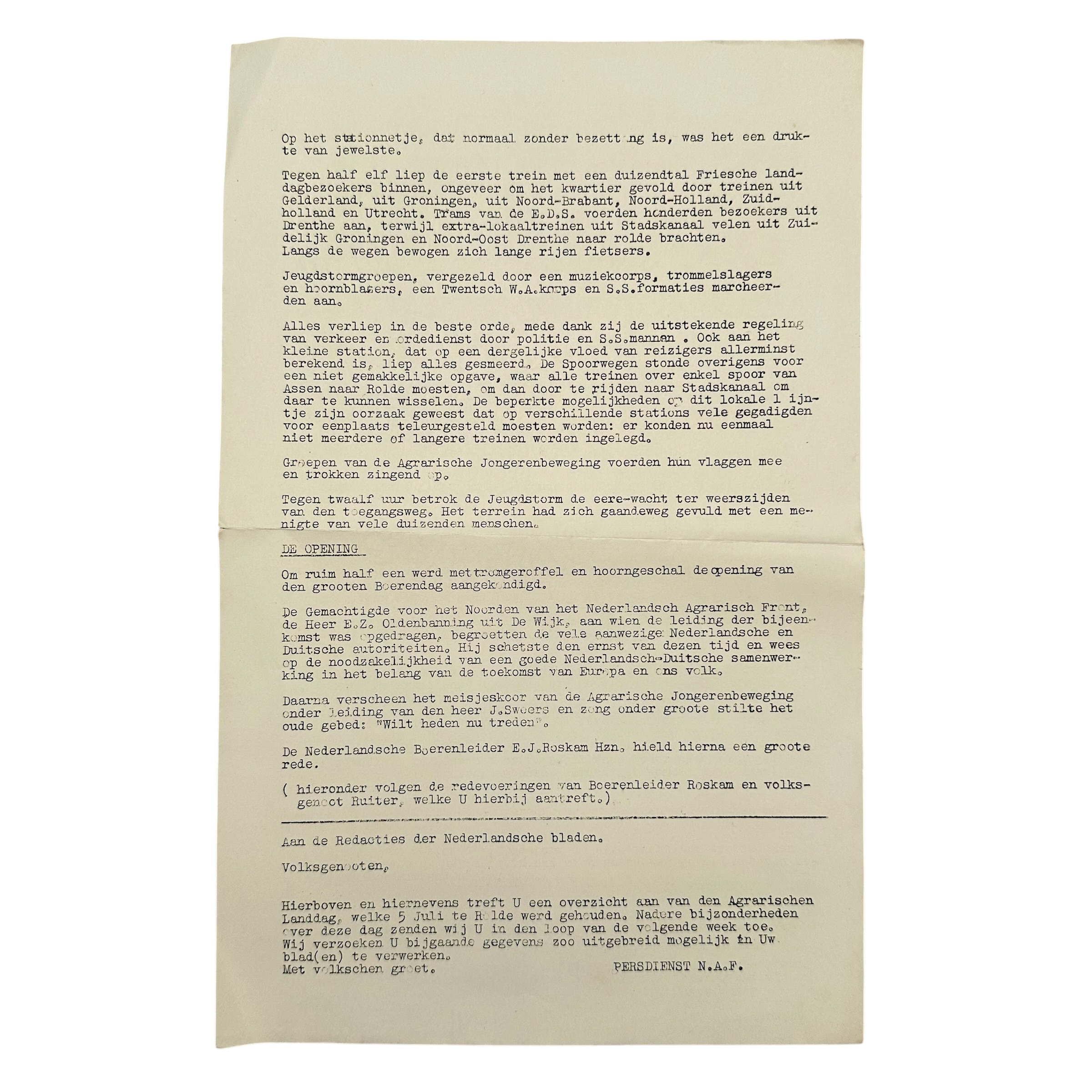 Original WWII Dutch Collaboration Document Set – Nederlandsch Agrarisch Front & Agrarisch Persnieuws 1941 - Afbeelding 6