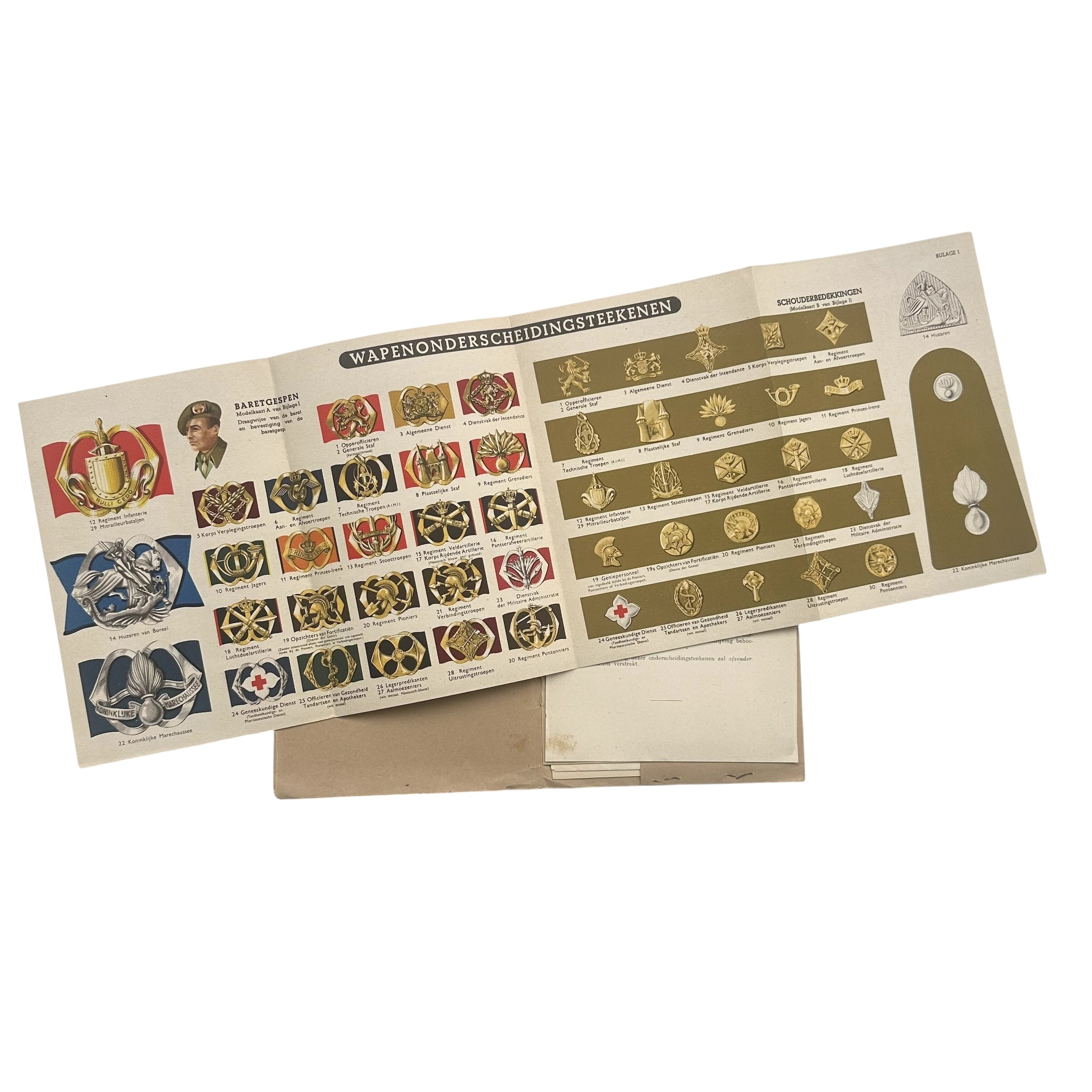 Original 1946 Royal Netherlands Army Insignia Reference Book with Colour Plates - Afbeelding 3