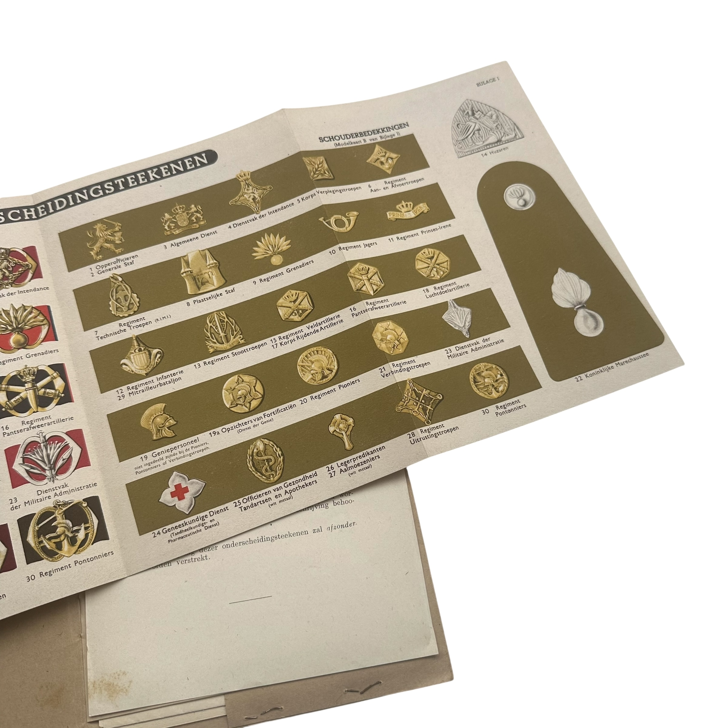 Original 1946 Royal Netherlands Army Insignia Reference Book with Colour Plates - Afbeelding 7