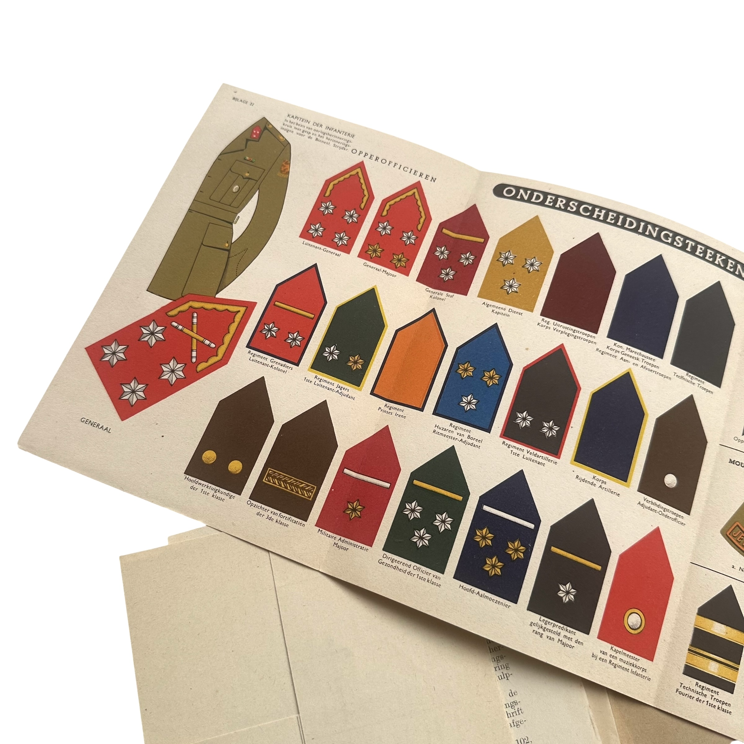 Original 1946 Royal Netherlands Army Insignia Reference Book with Colour Plates - Afbeelding 5