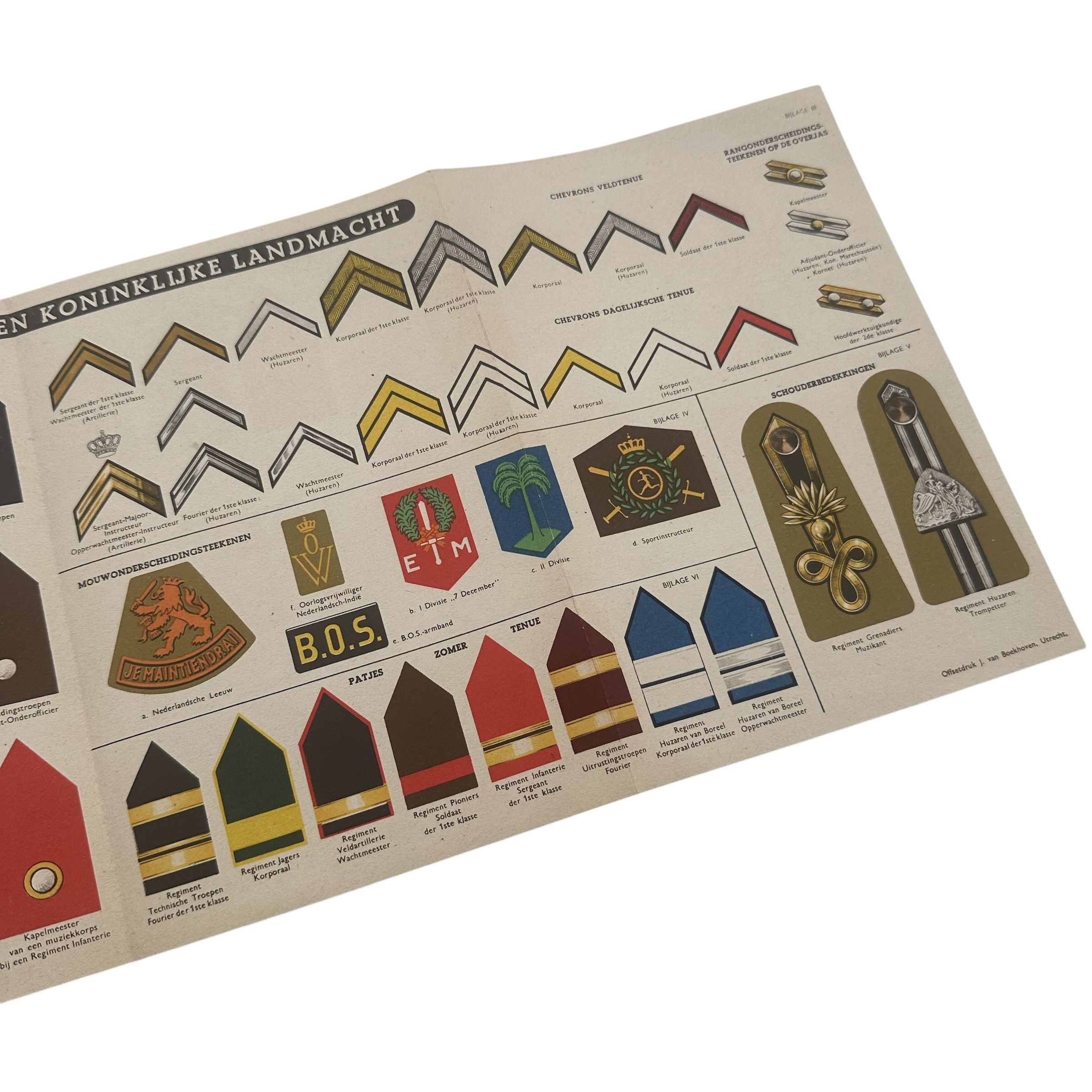 Original 1946 Royal Netherlands Army Insignia Reference Book with Colour Plates - Afbeelding 4