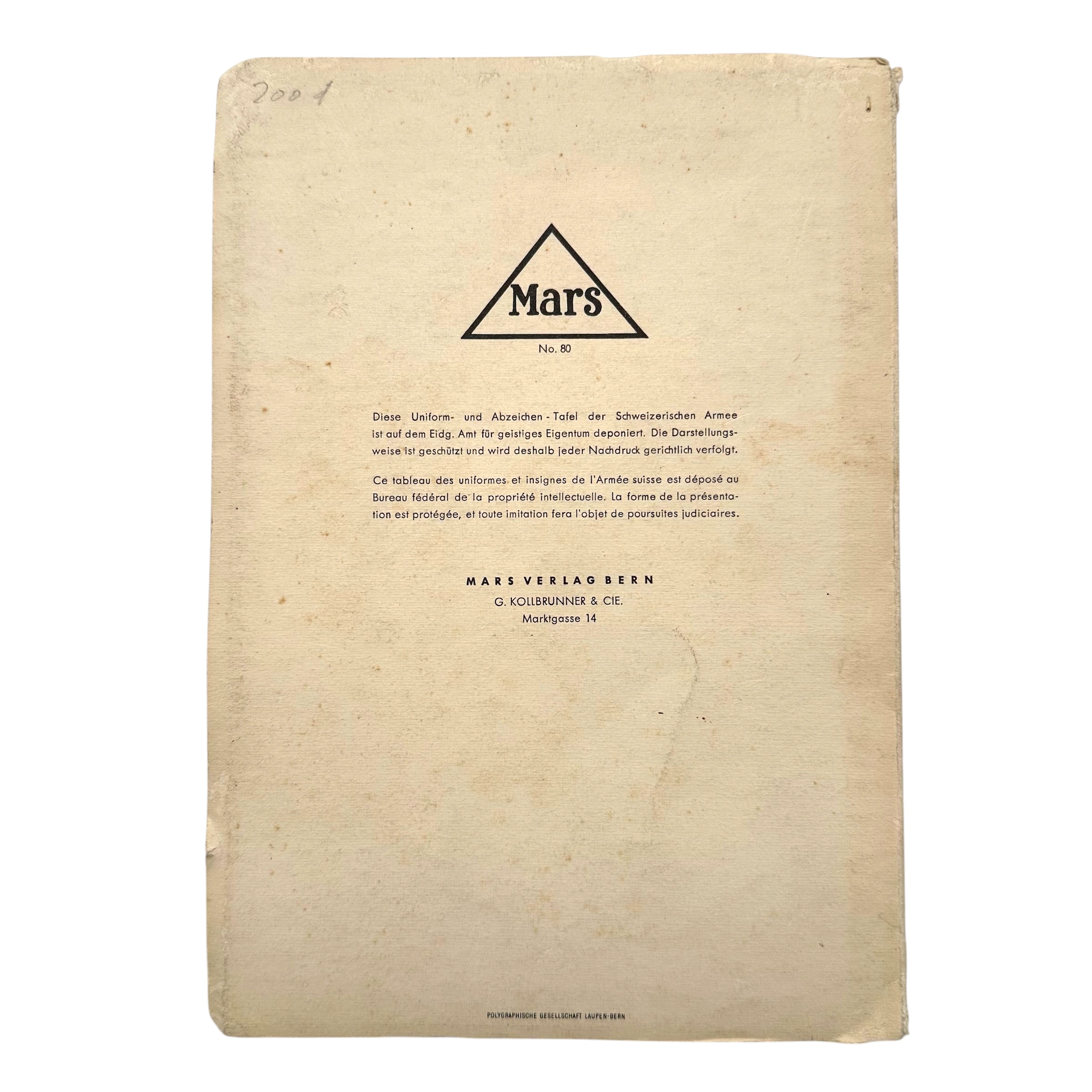 Rare Original WWII Swiss Army Uniform & Insignia Reference Brochure – Mars Verlag Bern – circa 1945 - Afbeelding 9