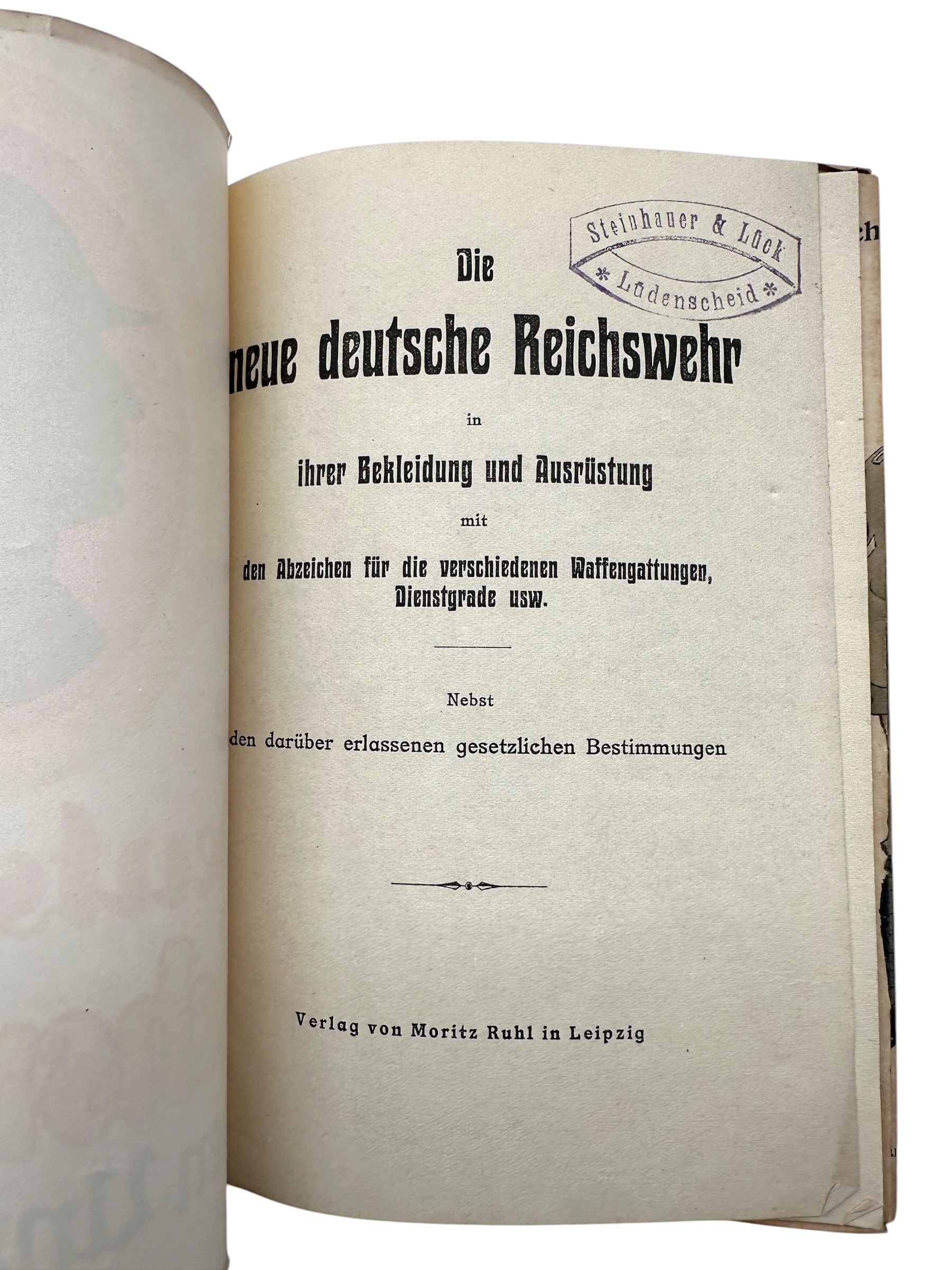 Original 1919 German Reichswehr & Freikorps Uniform and Insignia Reference Books by Moritz Ruhl - Steinhauer & Lück, Lüdenscheid
