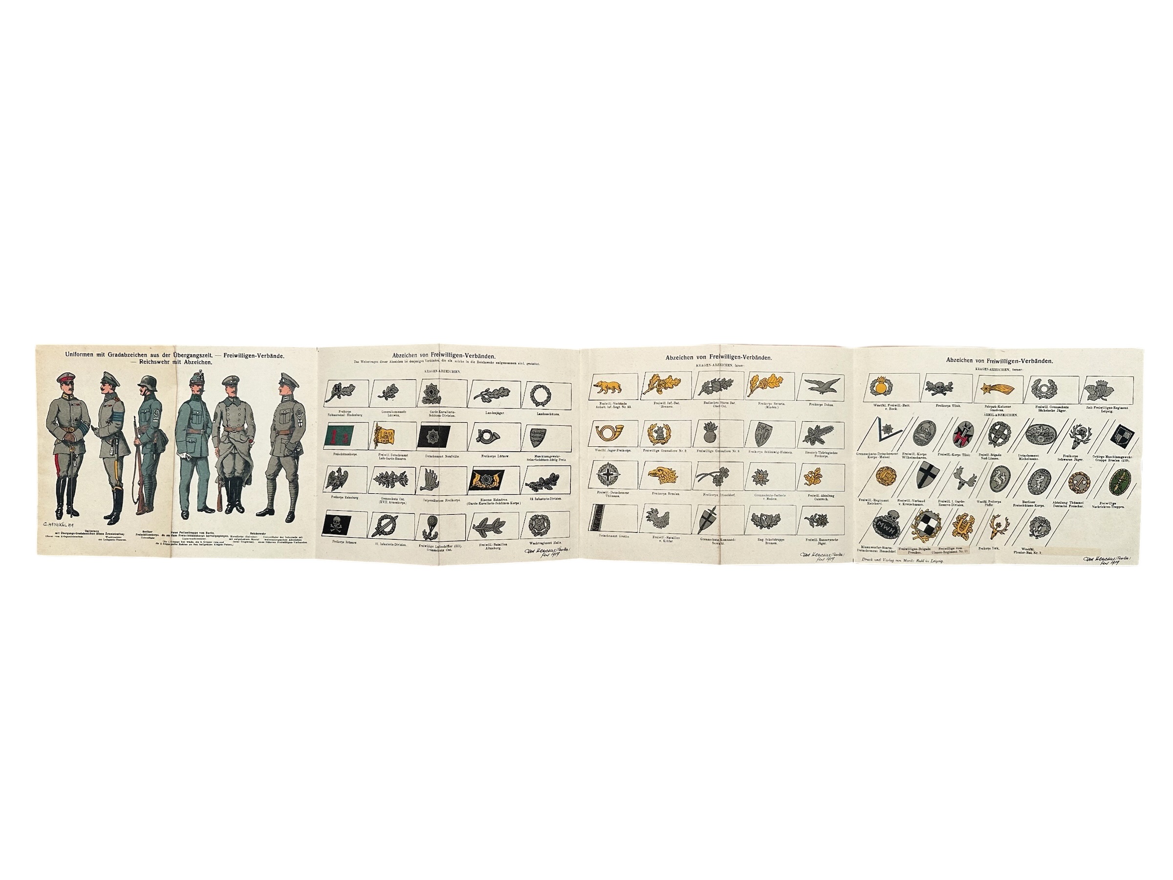 Original 1919 German Reichswehr & Freikorps Uniform and Insignia Reference Books by Moritz Ruhl - Steinhauer & Lück, Lüdenscheid