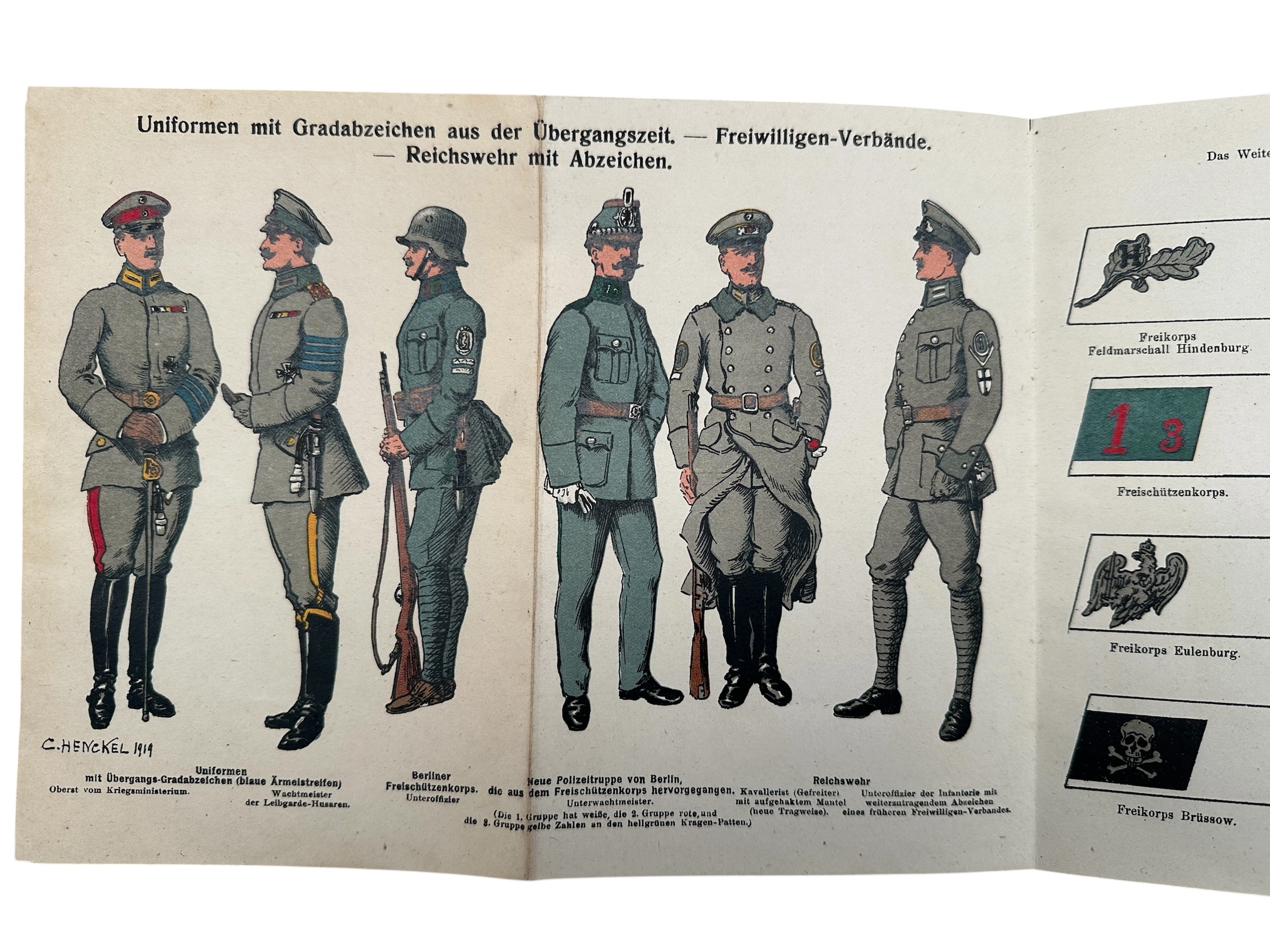 Original 1919 German Reichswehr & Freikorps Uniform and Insignia Reference Books by Moritz Ruhl - Steinhauer & Lück, Lüdenscheid