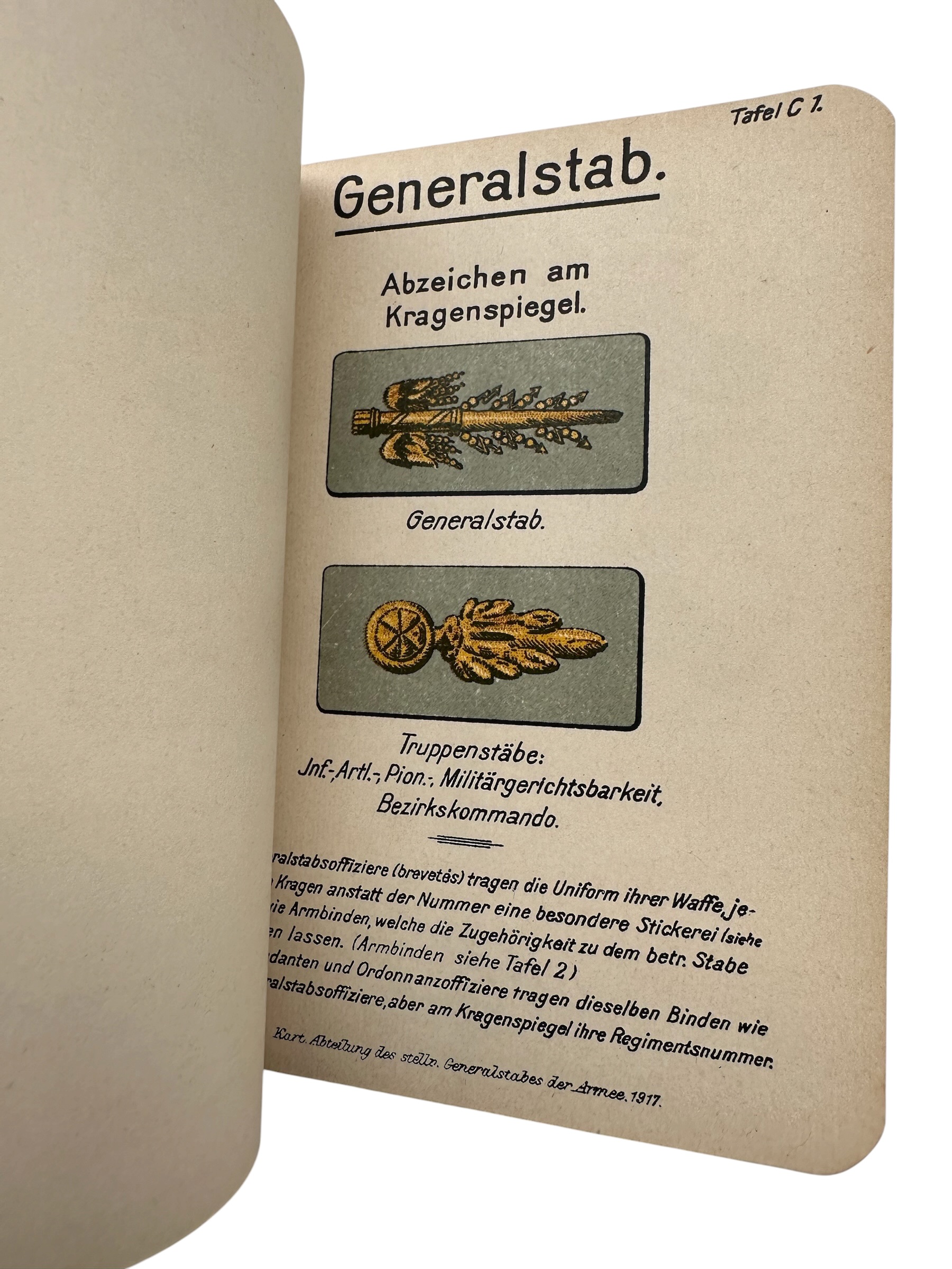 Original WW1 German General Staff Intelligence Handbook French Army Uniforms & Insignia 1917