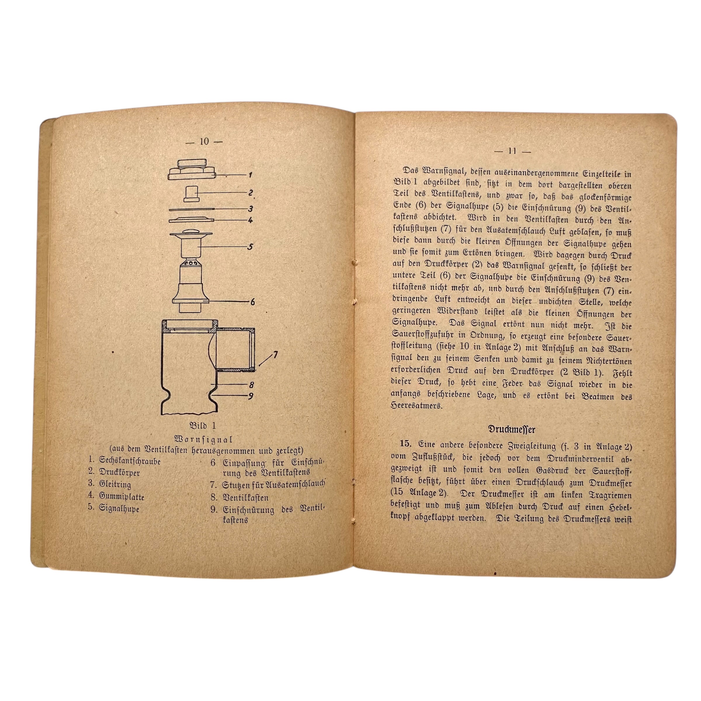Original 1938 German Army H.Dv. 395/8 Heeresatmer Gas Defence Breathing Apparatus Manual – Dutch General Staff - Den Haag - Afbeelding 7