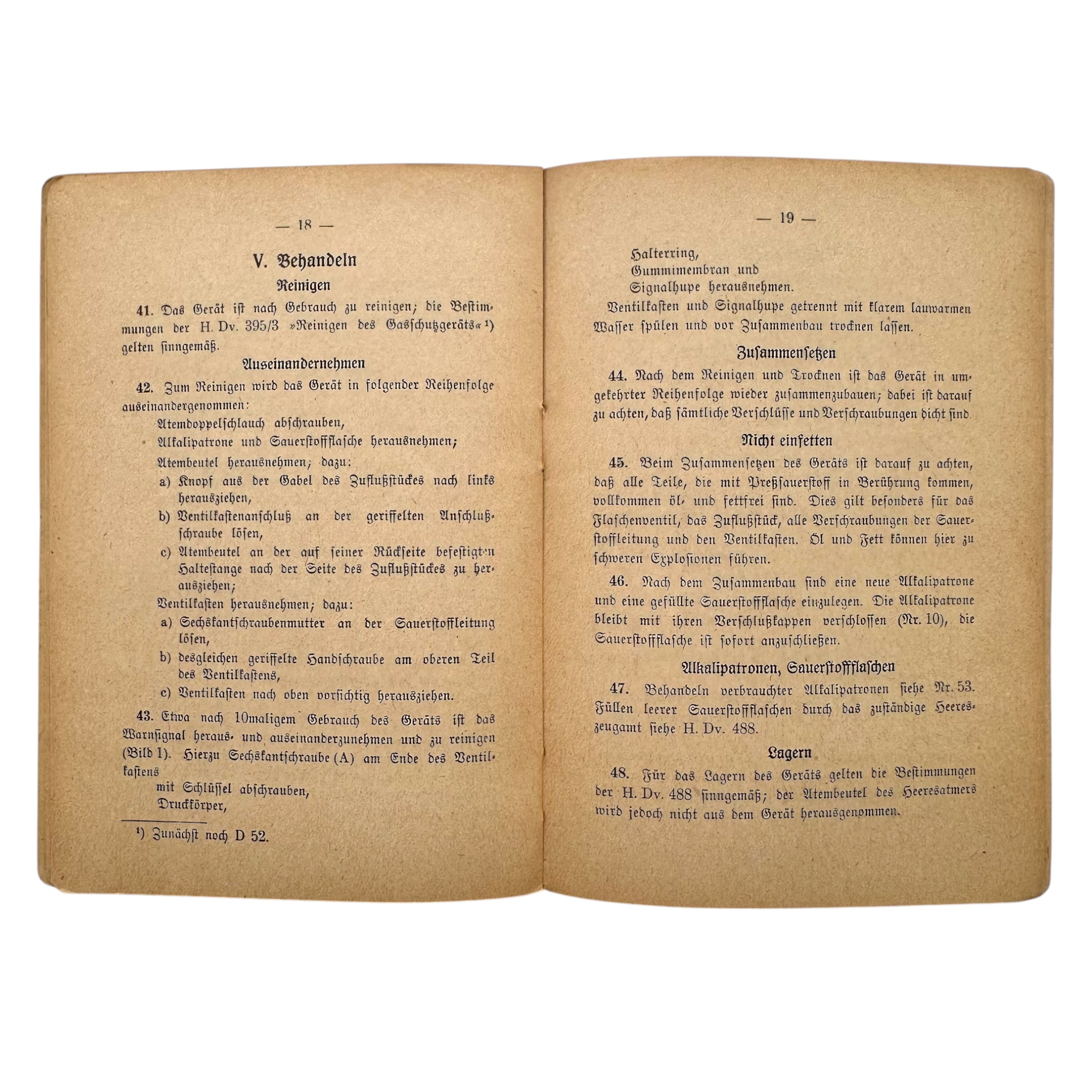Original 1938 German Army H.Dv. 395/8 Heeresatmer Gas Defence Breathing Apparatus Manual – Dutch General Staff - Den Haag - Afbeelding 8