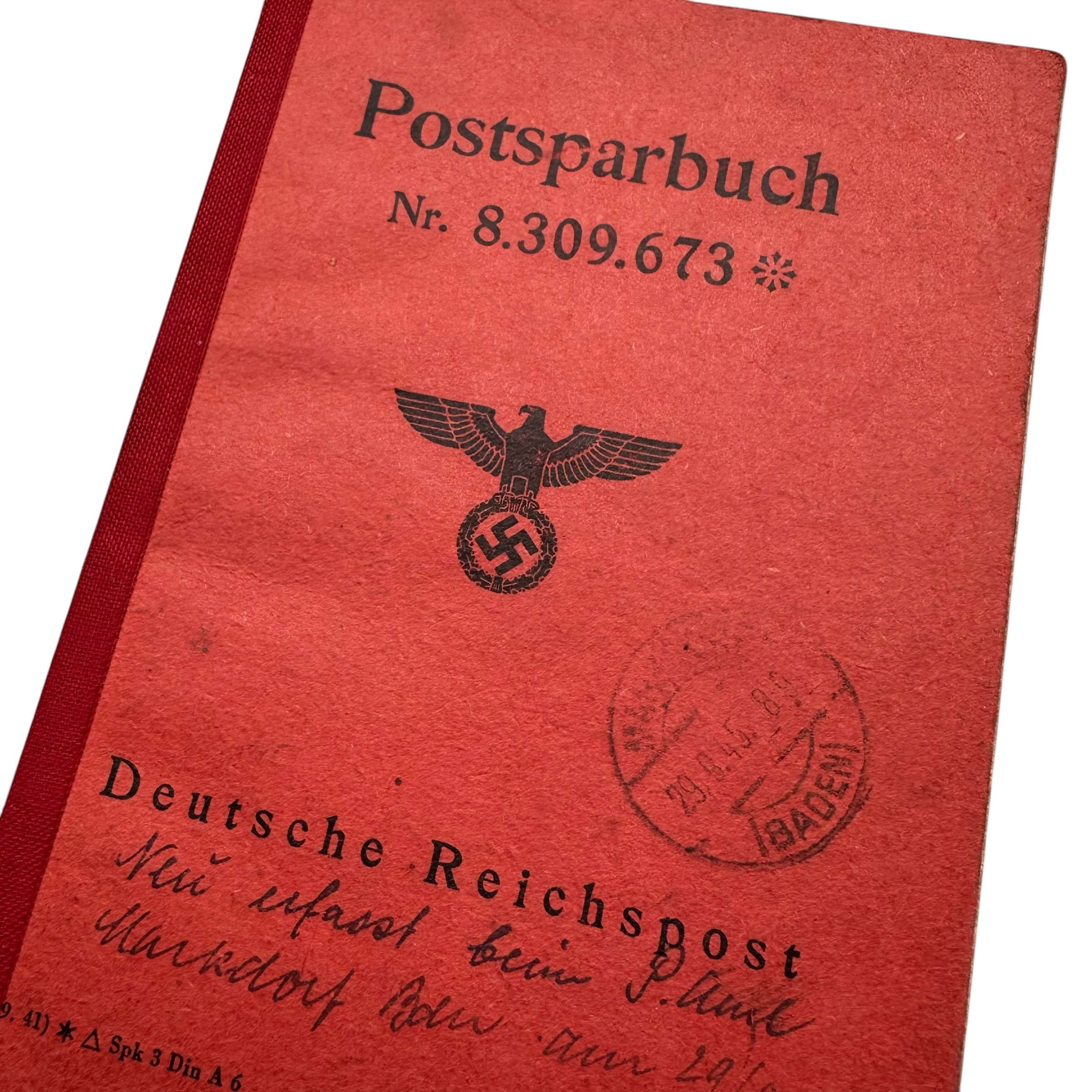 Original WWII German Reichspost Postsparbuch & Deutsche Arbeitsfront DAF Document Set
