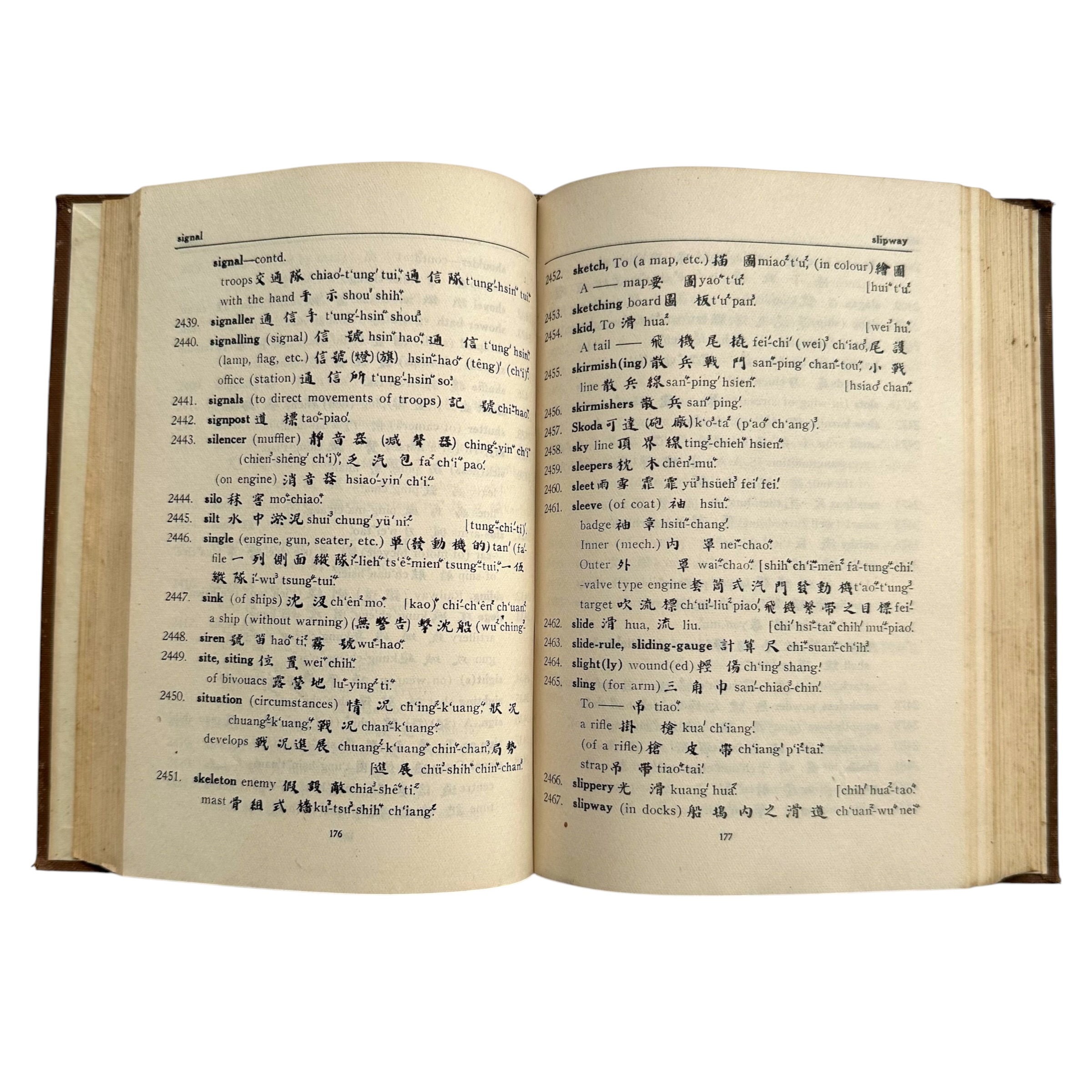 Rare Original WWII British Military Intelligence Chinese-English Modern Military Dictionary – India 1942