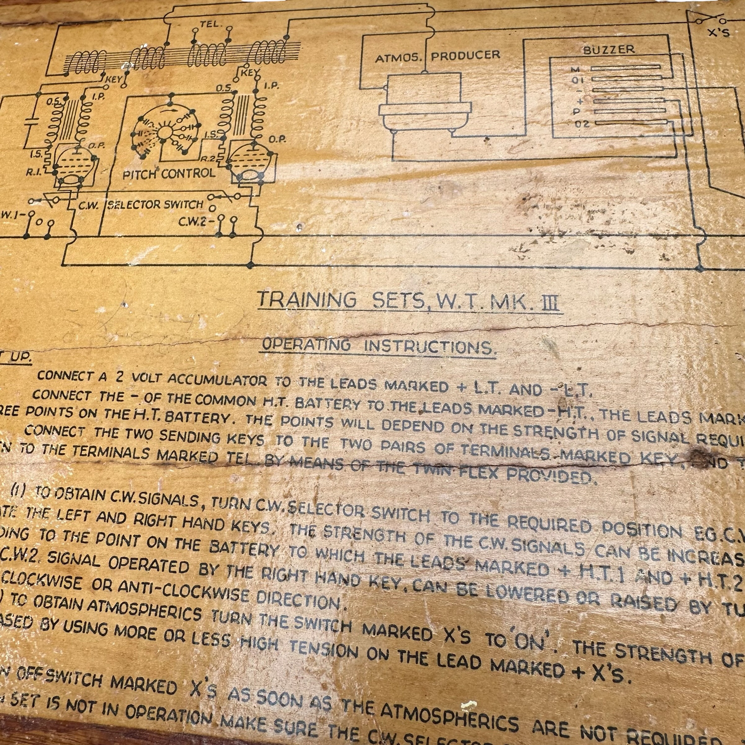 Original WWII British Army Wireless Training Set W.T. Mk III Morse Code Training Equipment with Morse Keys