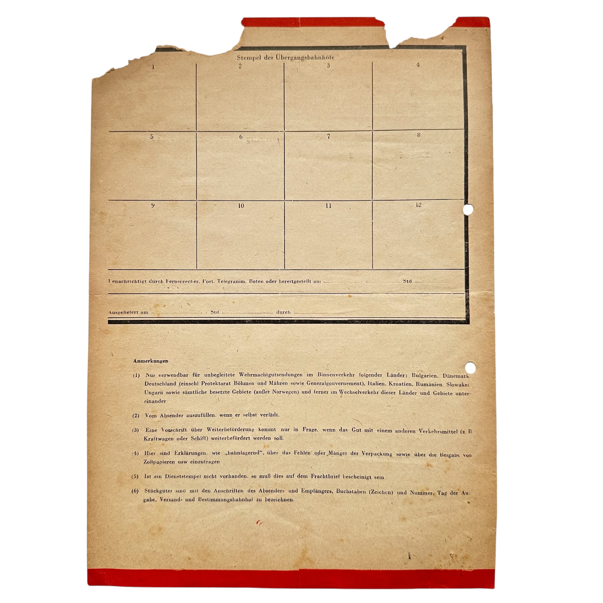 Original WWII German Wehrmacht Eilfrachtbrief Kriegsmarine Rotterdam - Afbeelding 5