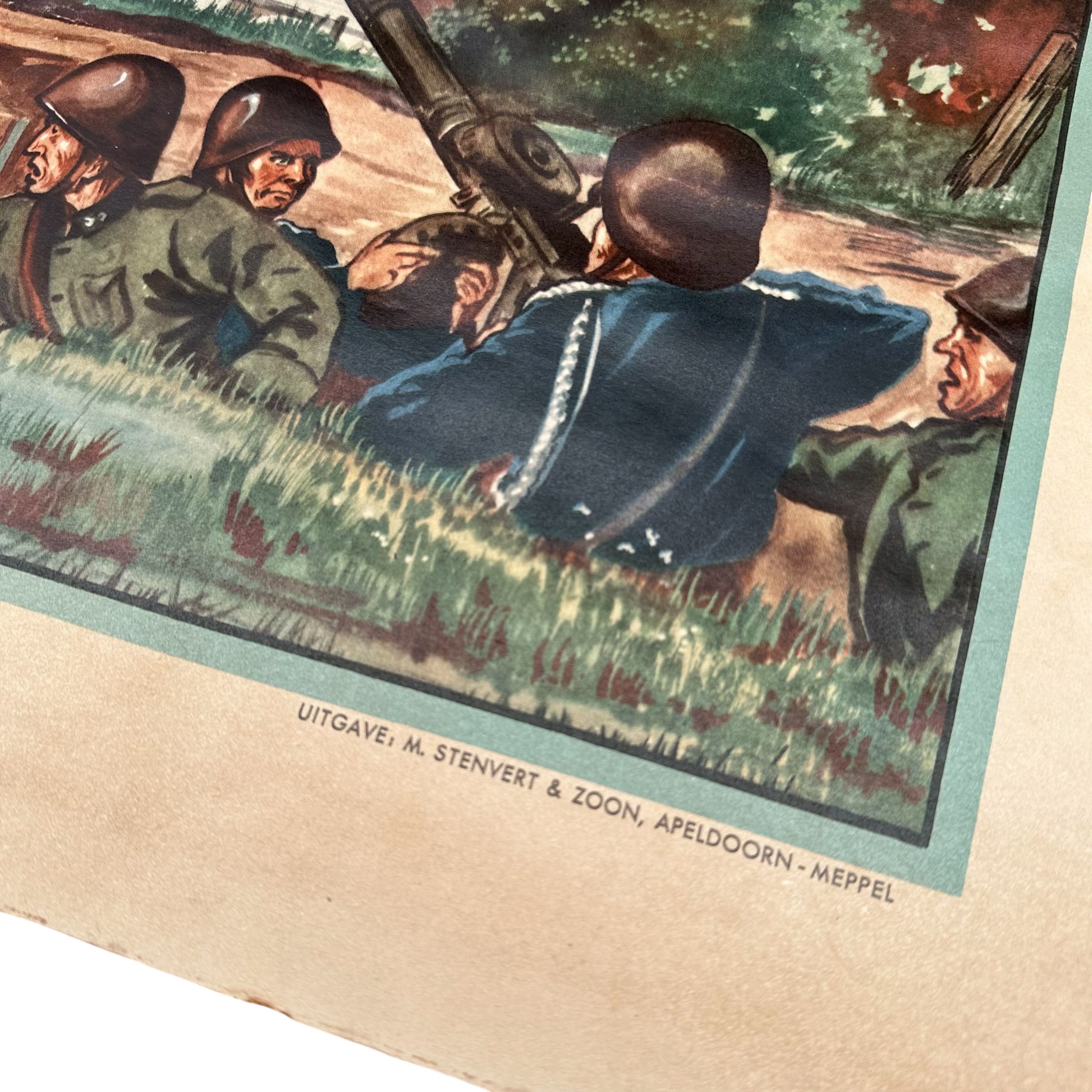 Original 1950 Dutch Poster Grebbelinie Battle Rhenen - Afbeelding 3