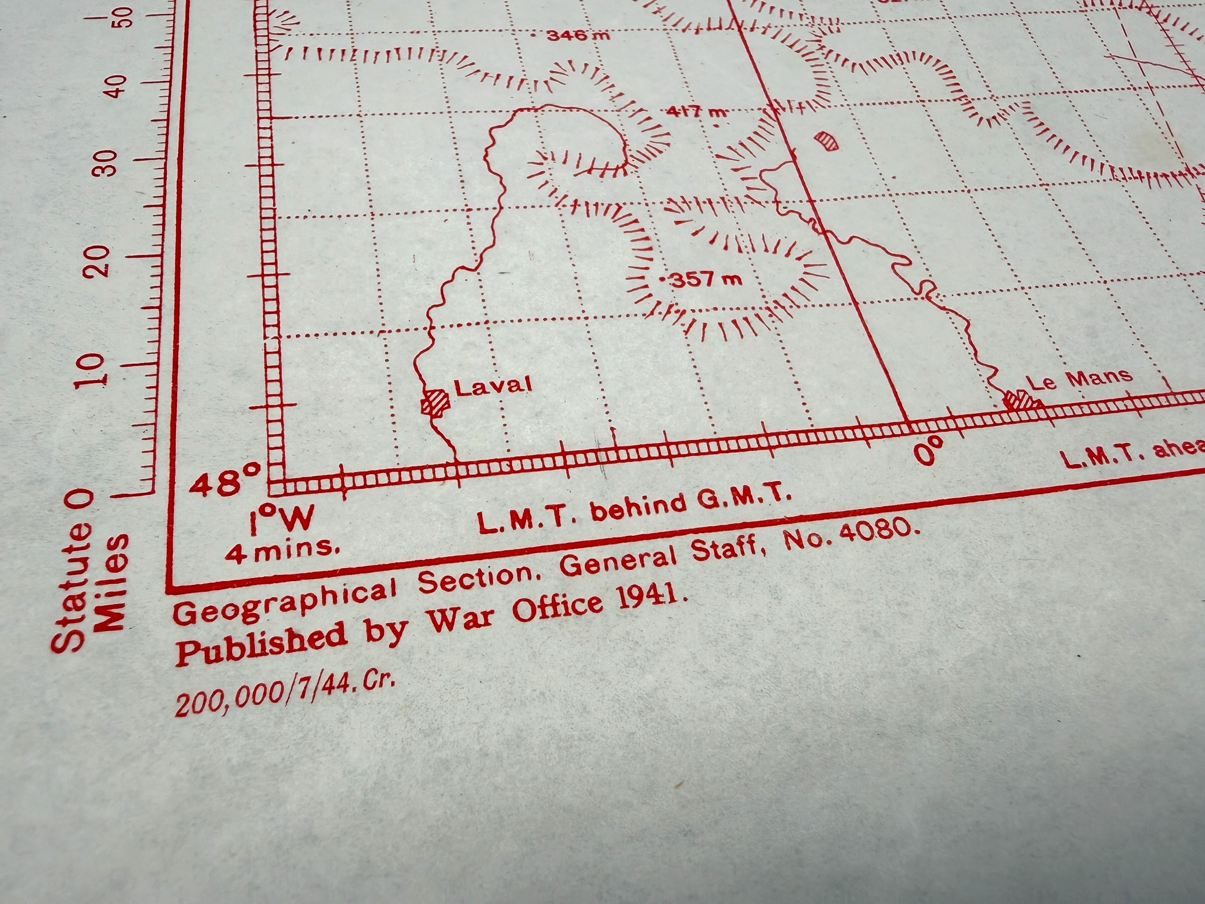 Original WWII British RAF Bombing & Flight Navigation Map Berlin Hannover Eindhoven Twente Germany – GSGS 4080 June 1944