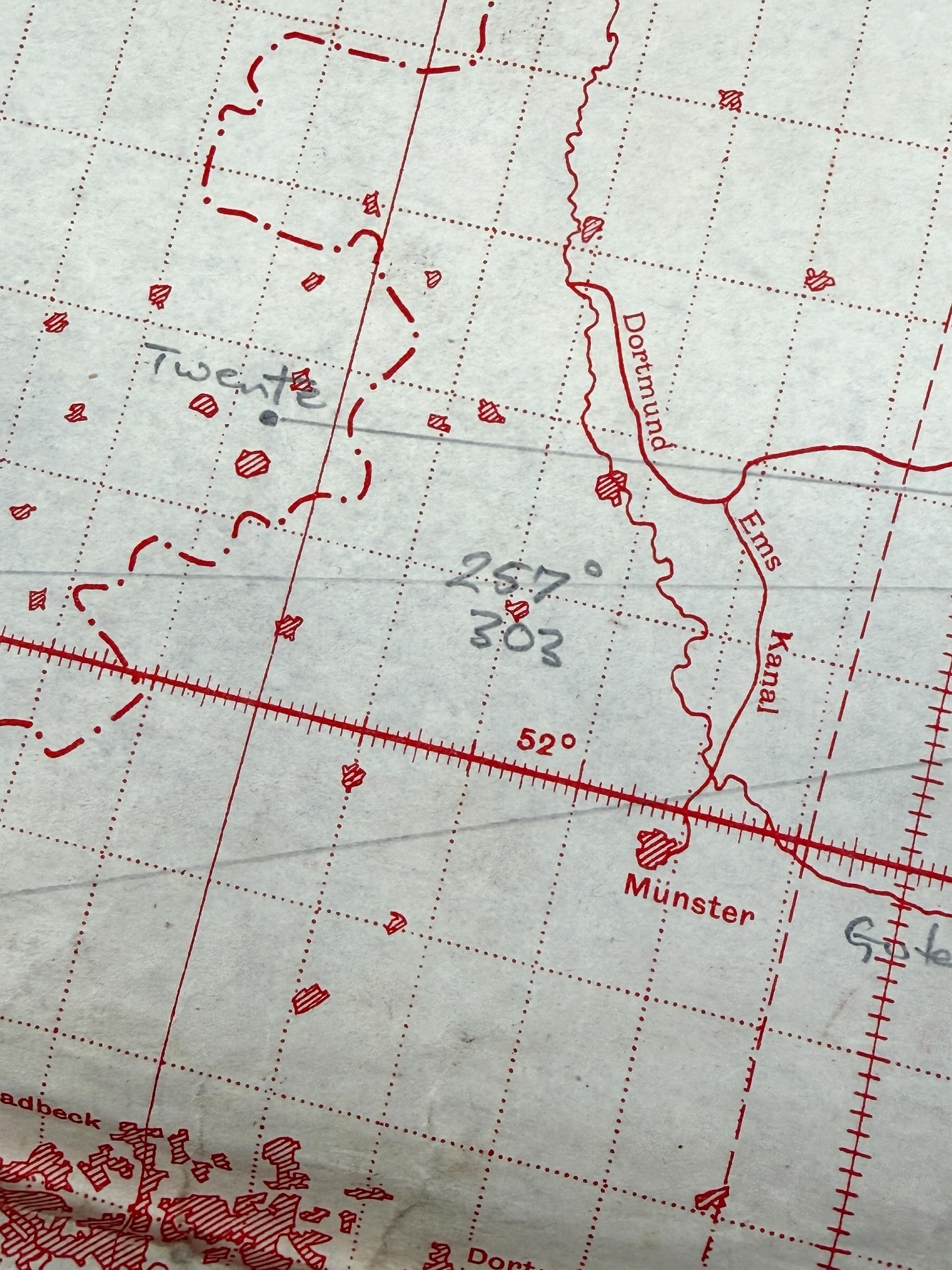 Original WWII British RAF Bombing & Flight Navigation Map Berlin Hannover Eindhoven Twente Germany – GSGS 4080 June 1944