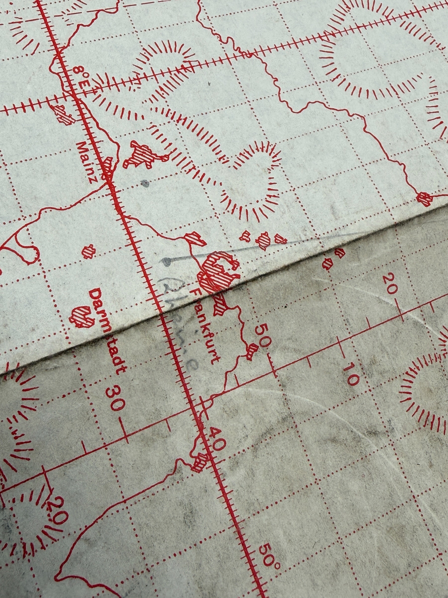 Original WWII British RAF Bombing & Flight Navigation Map Berlin Hannover Eindhoven Twente Germany – GSGS 4080 June 1944