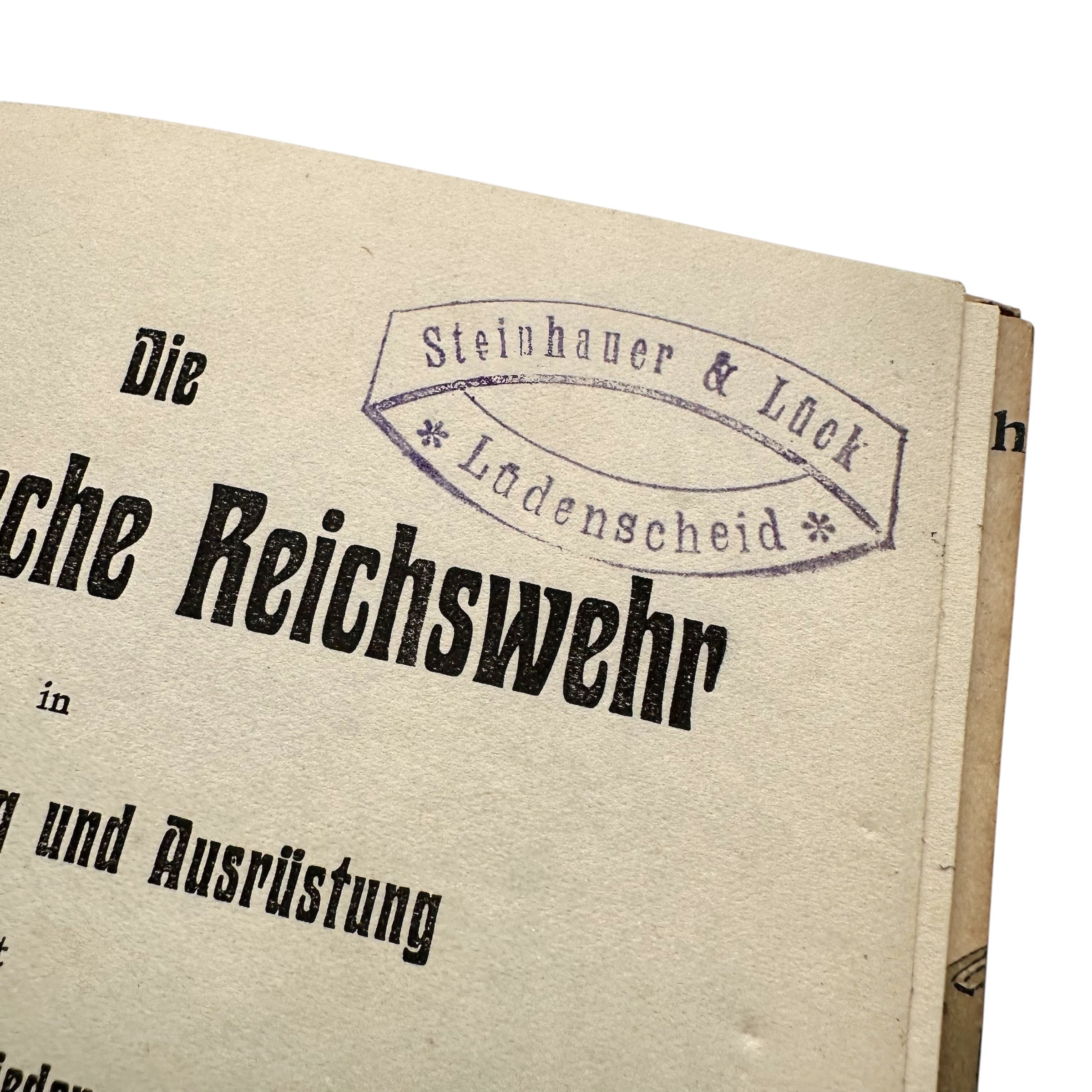 Original 1919 German Reichswehr & Freikorps Uniform and Insignia Reference Books by Moritz Ruhl - Steinhauer & Lück, Lüdenscheid