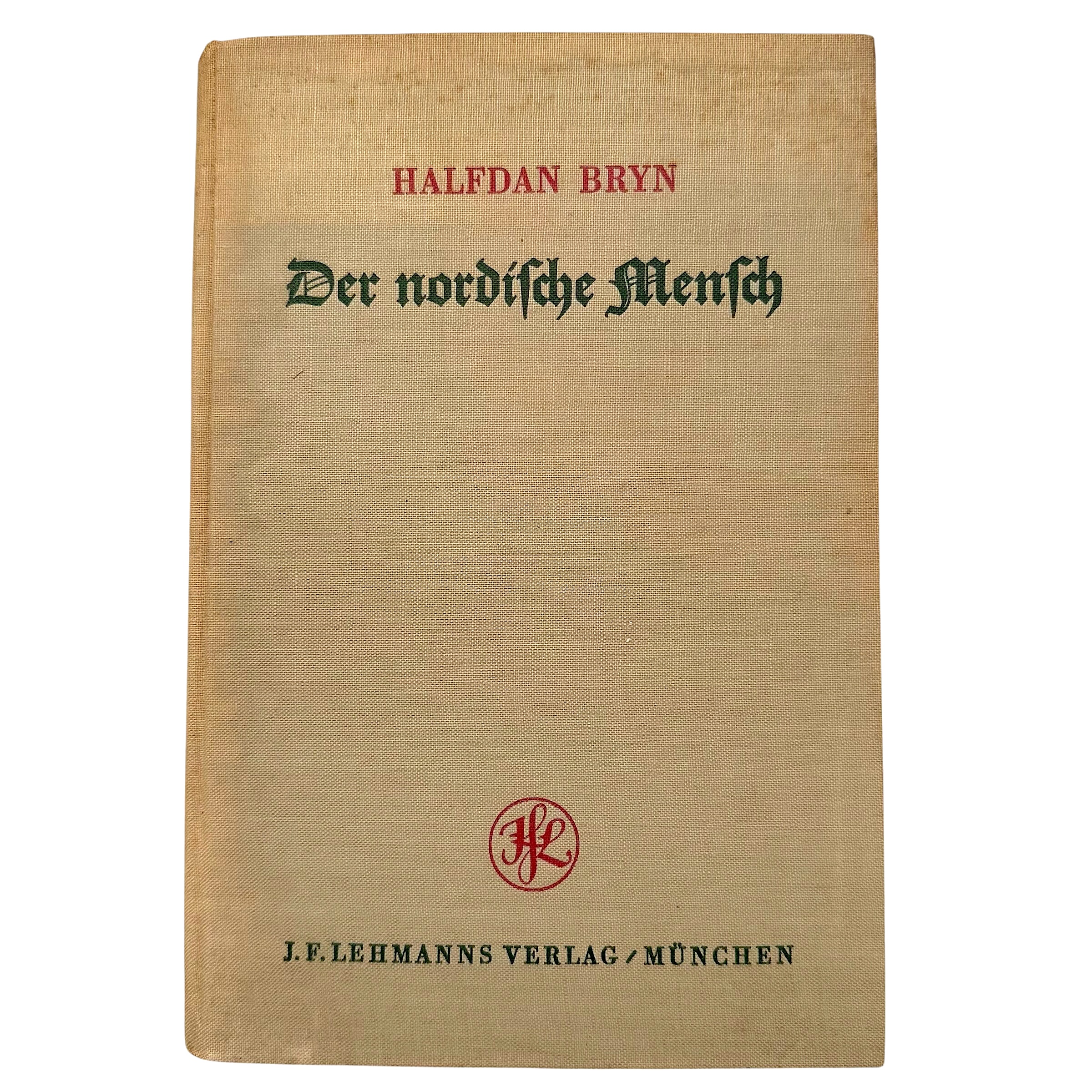 Original German 1929 edition 'Der nordische Mensch' by Halfdan Bryn, published in Munich with 126 illustrations and 10 maps on racial anthropology.
