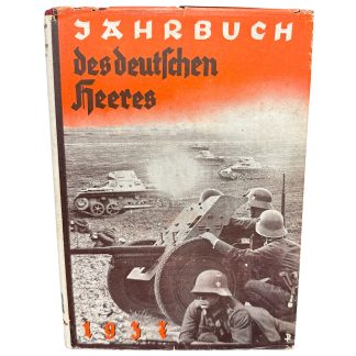 Omslag van het Jahrbuch des Deutschen Heeres 1937 met tanks en geschutsbemanning