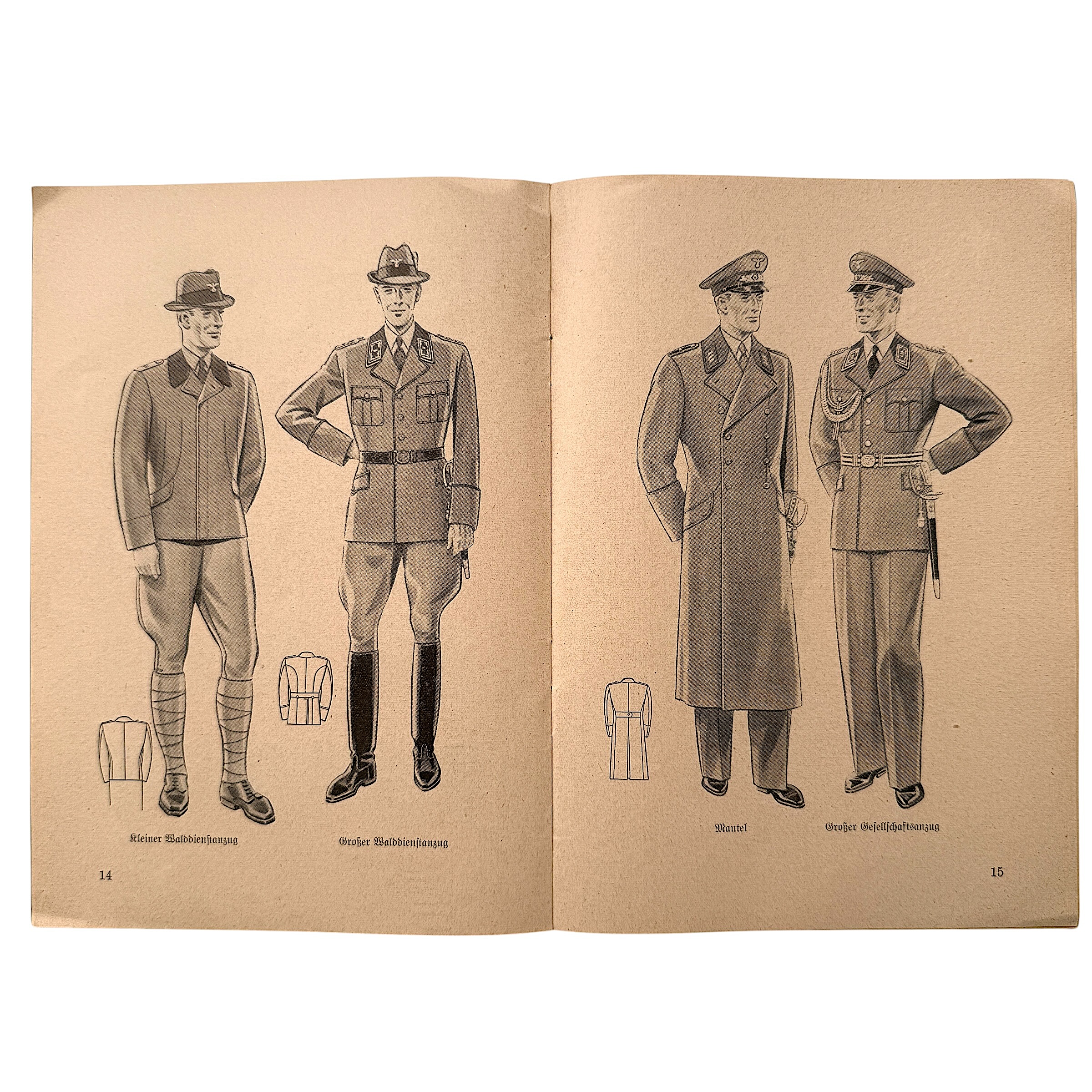 Original 1938 German Third Reich State Municipal & Private Forestry Service Uniform Regulations Illustrated Booklet