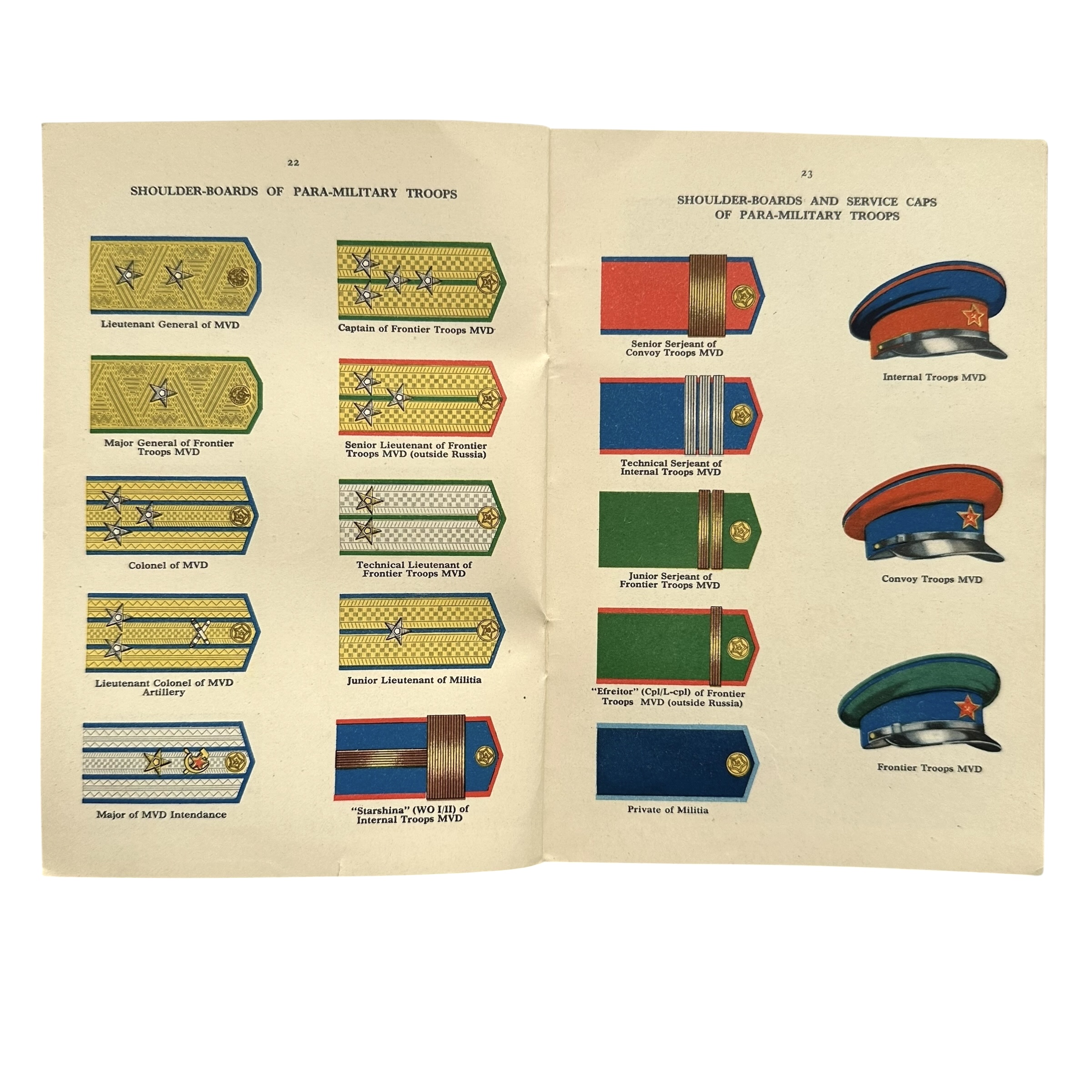 Original 1950 British War Office Restricted Booklet – The Soviet Army Uniforms and Insignia