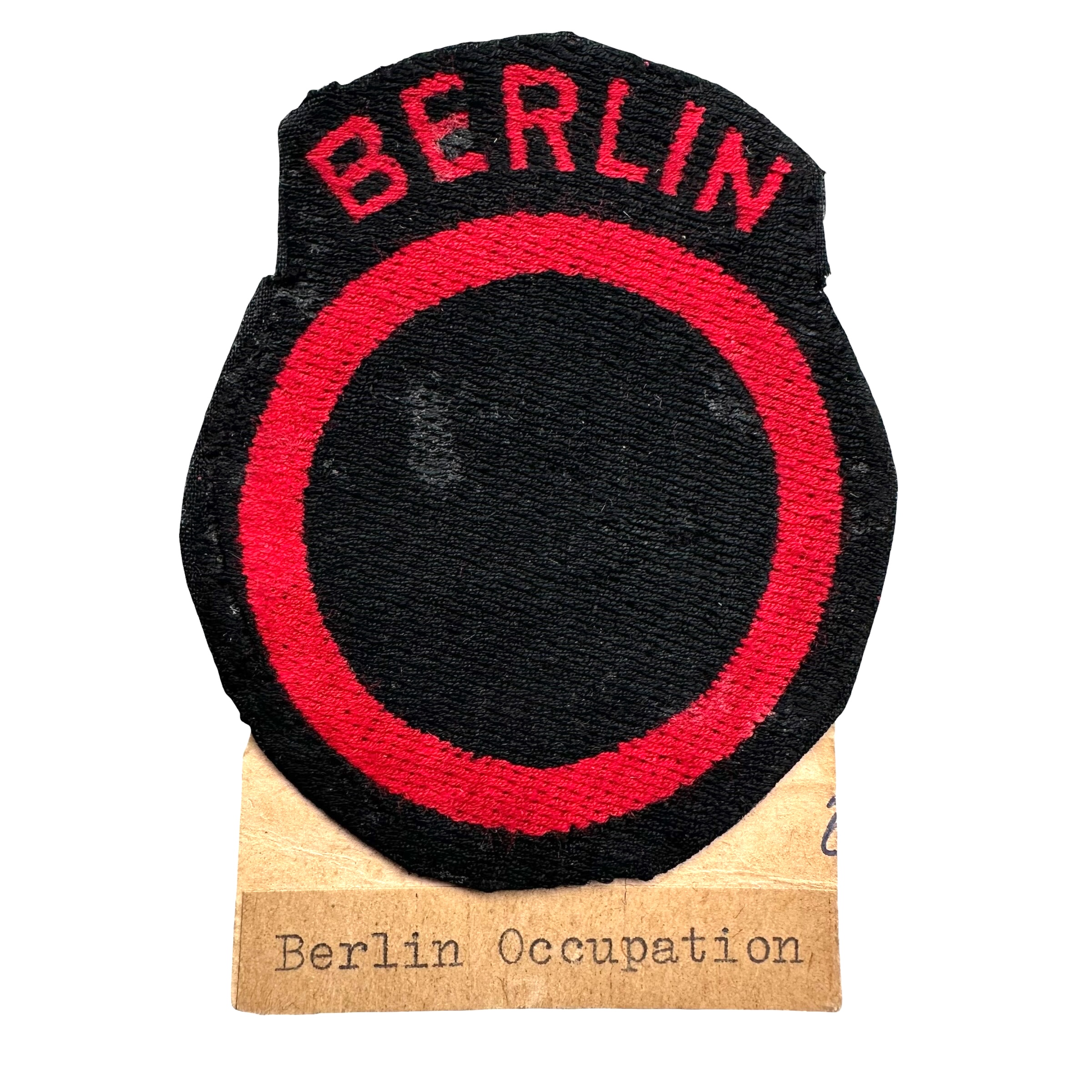 Original British Berlin Occupation Forces patch post-WWII red black military sleeve insignia Allied occupation Germany