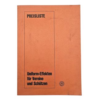 Original deutscher Katalog für Uniformeffekten von 1970 für Vereine und Schützen mit Schulterstücken, Schnüren, Schärpen, Quasten und Uniformzubehör.