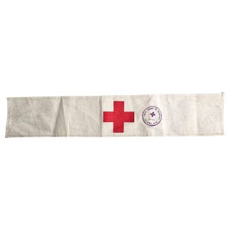 Originele WWII Belgische Rode Kruis armband met stempel van sectie Arlon