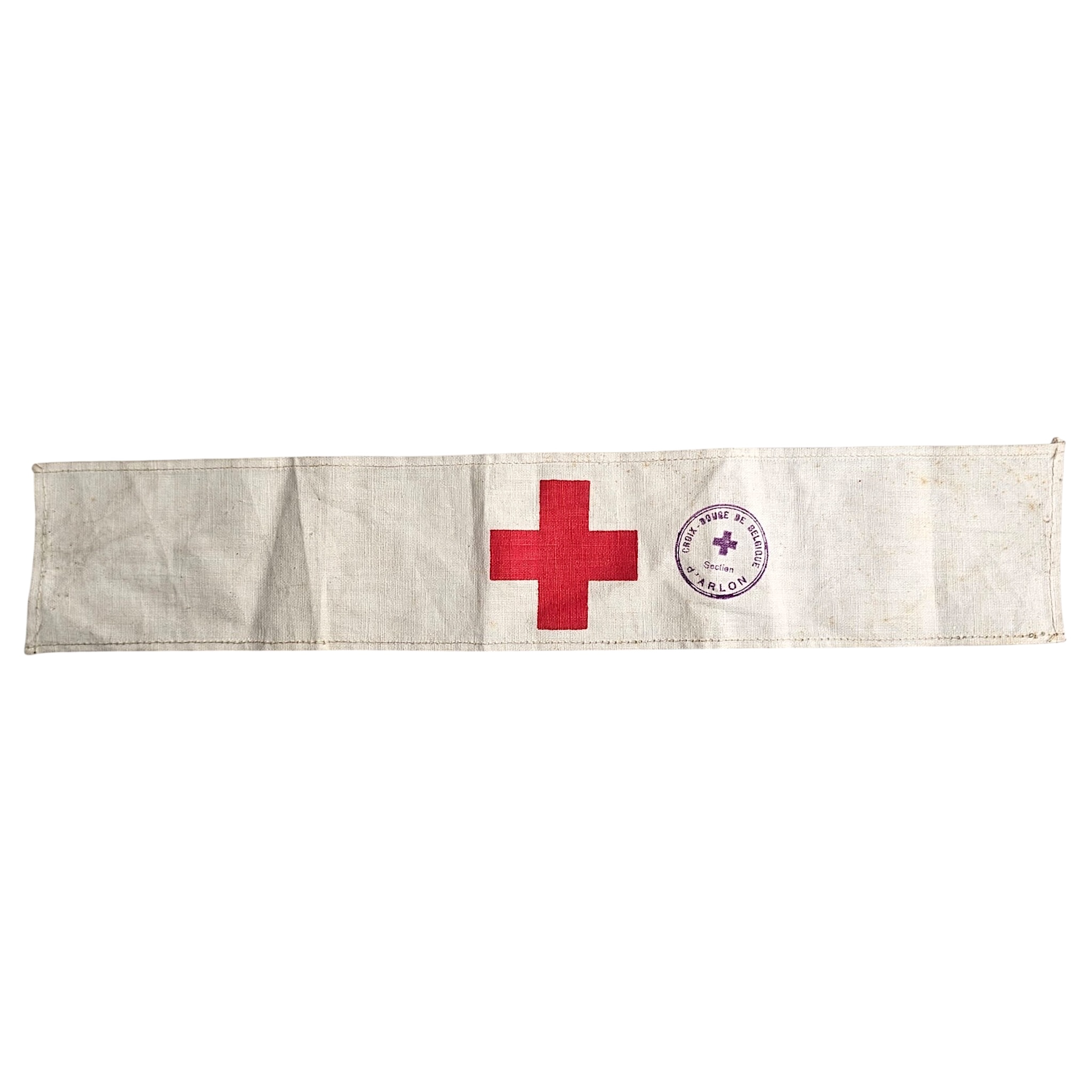Originele WWII Belgische Rode Kruis armband met stempel van sectie Arlon
