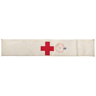 Originele WWII Belgische Rode Kruis armband met stempel 'Bureau de Liège'