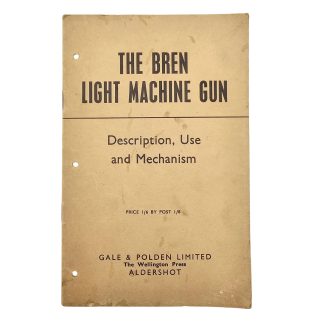 Original WWII British Bren Light Machine Gun Gale & Polden training manual with fold-out technical illustrations and military instructions.