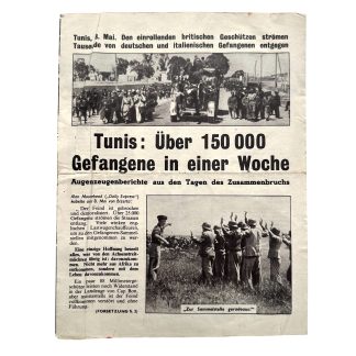 Original WWII British propaganda leaflet G.32 Tunis 1943 Afrika Korps German prisoners North Africa