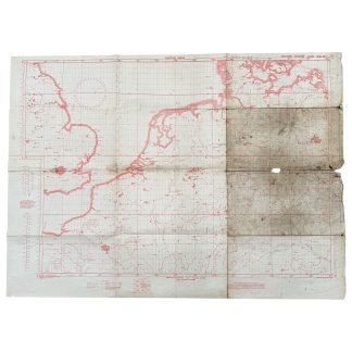 Original WWII British RAF GSGS 4080 Plotting Series Germany June 1944 flight navigation map with handwritten Eindhoven Twente Hannover Berlin routes.
