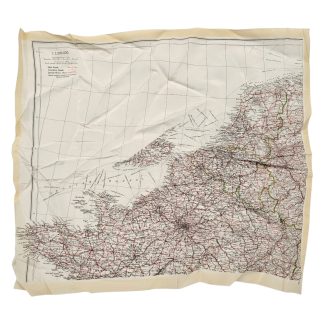 Originele WWII Britse RAF escape map van het Kanaal en de Noordzeekust