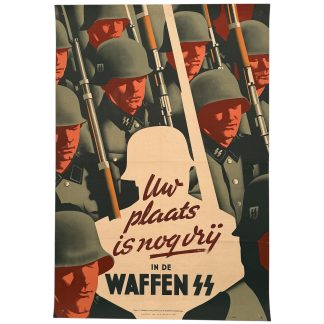 Origineel Nederlands Waffen-SS wervingsaffiche 'Uw plaats is nog vrij in de Waffen-SS'