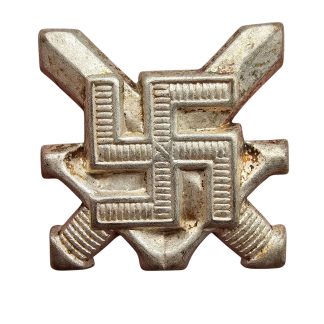 Original WWII Finnish White Guard Suojeluskunta metal shoulder board insignia swastika crossed rifles Finnish militaria.