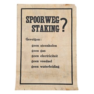 Originele WWII Duitse propagandaposter Spoorwegstaking 1944 Nederland K 1157 geen steenkolen gas elektriciteit voedsel waterleiding
