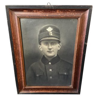 Originele WWII Duitse RAD Reichsarbeitsdienst ingelijste foto, een mooi portret van een lid in uniform