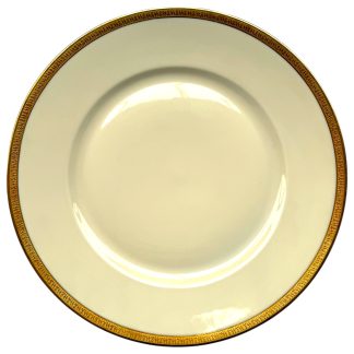 Origineel Duits SS diner bord met gouden rand en sik-rune motief, Heinrich-Elfenbein-Porzellan