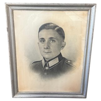 Originele WWII Duitse Wehrmacht Heer ingelijste foto, portret van een soldaat in uniform