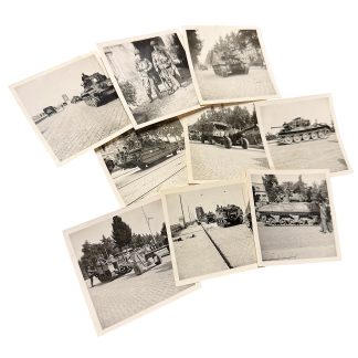 Origineel WWII fotoset Market Garden Nijmegen met tanks en para's, 1944