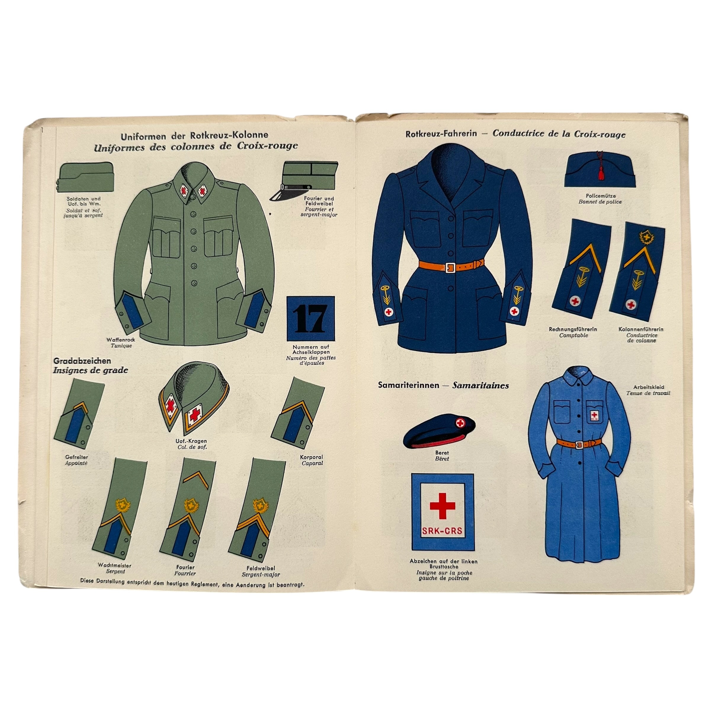 Rare Original WWII Swiss Army Uniform & Insignia Reference Brochure – Mars Verlag Bern – circa 1945