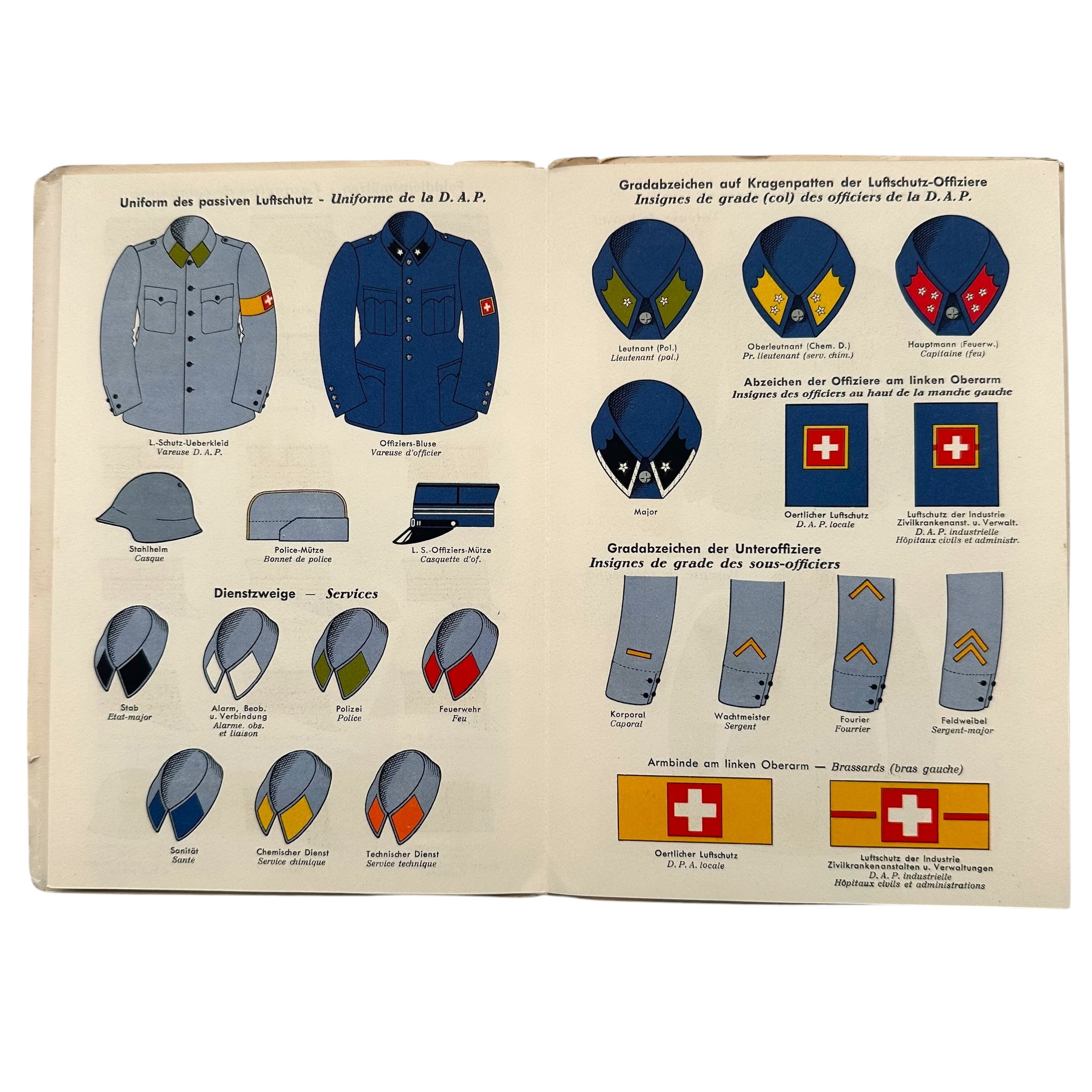 Rare Original WWII Swiss Army Uniform & Insignia Reference Brochure – Mars Verlag Bern – circa 1945